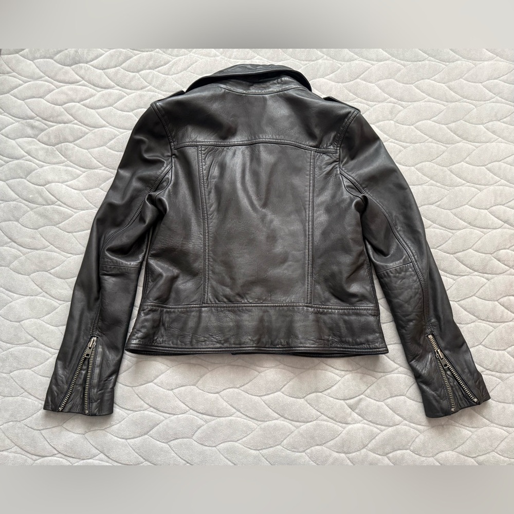 Treasure & Bond Leather Biker Jacket, Large - Picture 3 of 5